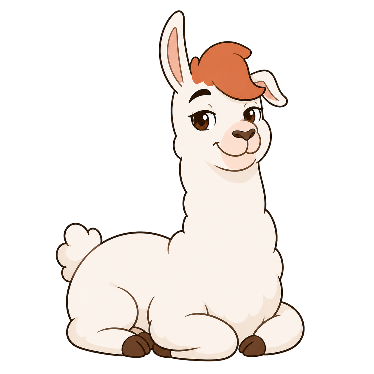 Lama, posé et attentif
